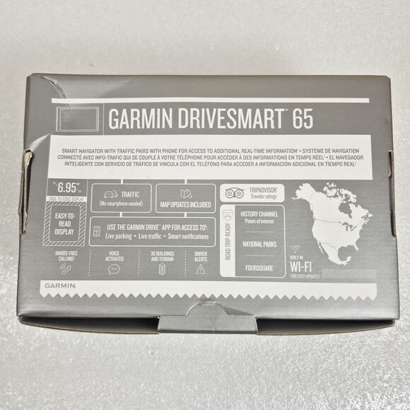 Garmin DriveSmart 65 MT 6.95" GPS Navigator Black New Open Box Unused - Picture 7 of 7